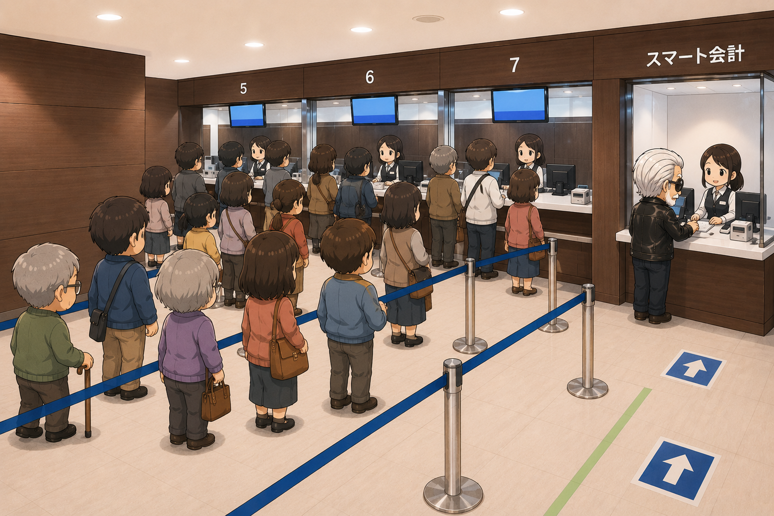 会計列を横目にスピード会計