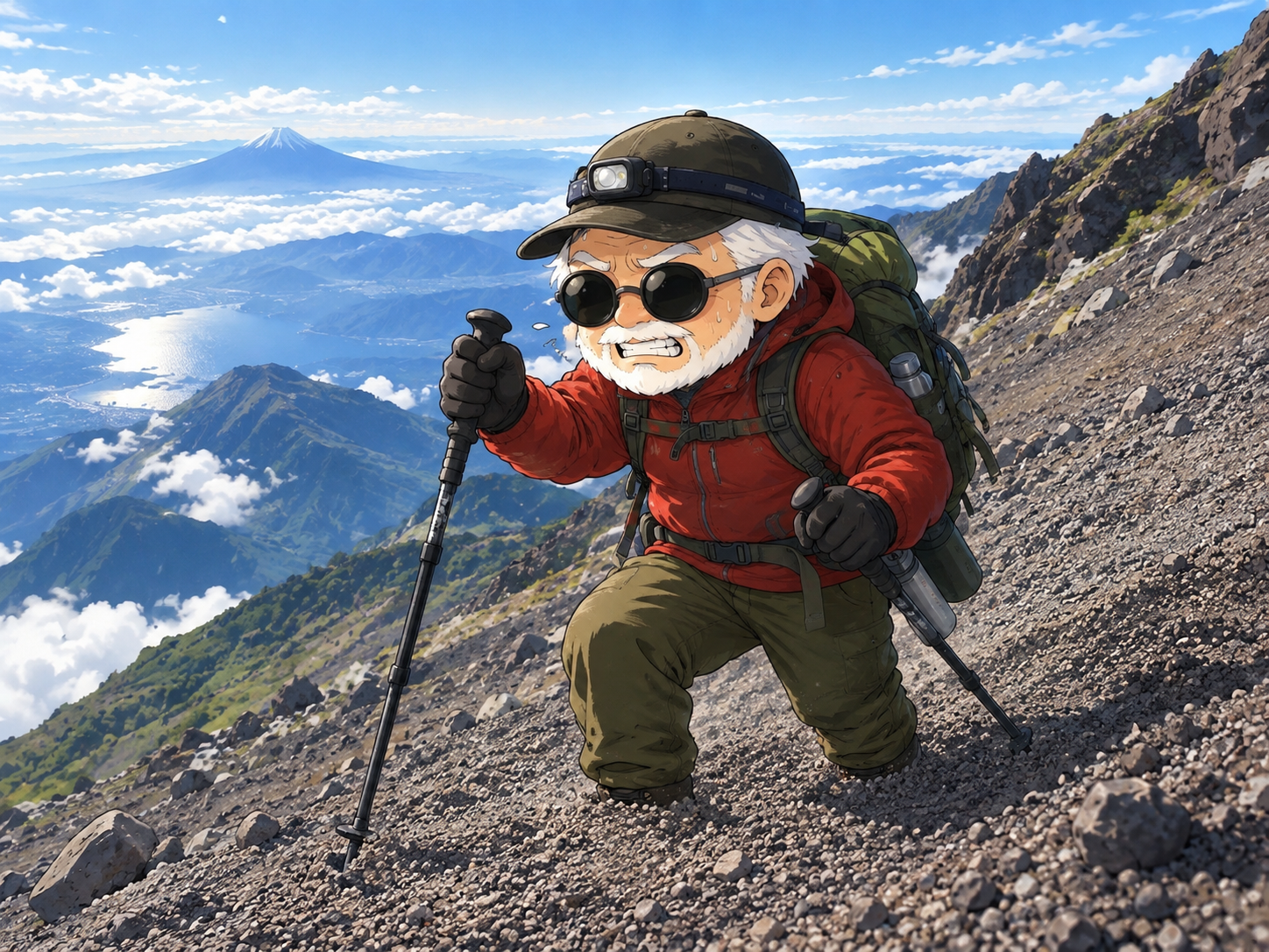御殿場ルートは足場の悪い砂山