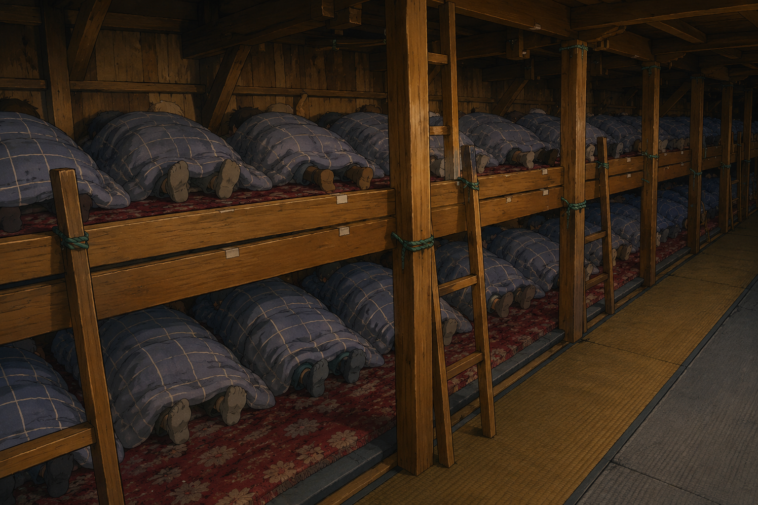 標高3290mの山小屋の寝床