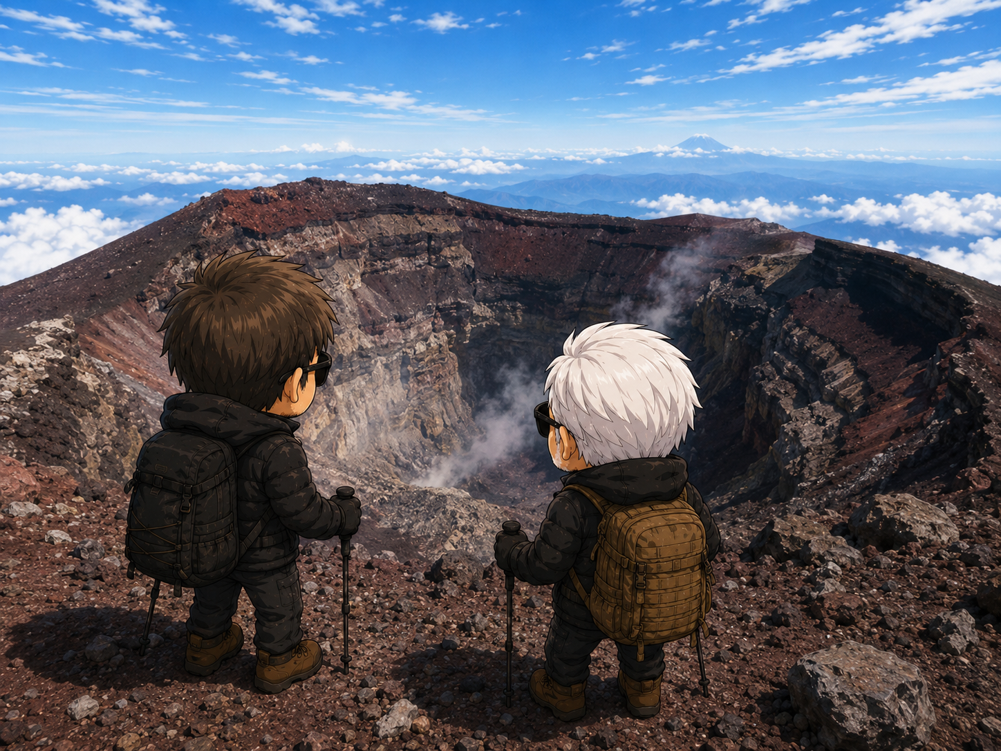 富士山の火口